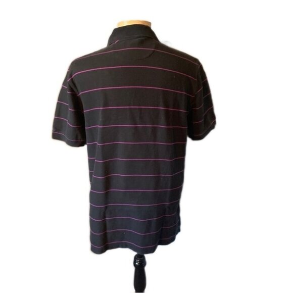 Brooks Brothers Medium Black Striped Golf Polo St Andrews Links - Picture 3 of 4